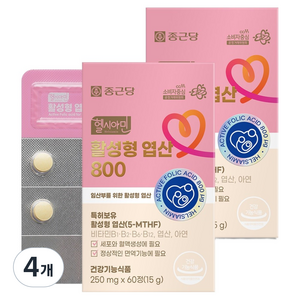 종근당 헬시아민 활성형 엽산 800, 60정, 4개