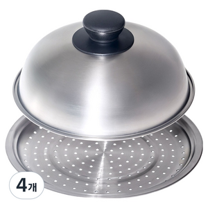 벨라쿠진 에센셜 스텐 스티머 찜판 + 돔 뚜껑 세트, 4개, 20cm