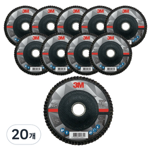 쓰리엠 큐비트론2 플랩 디스크 그라인더용 날개 페파 40방 100mm, 20개