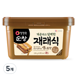 청정원순창 재래식 생된장, 2.8kg, 5개