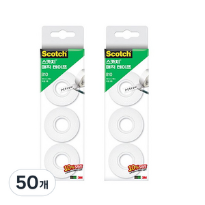스카치 매직 셀로판 테이프 리필 세이빙 팩 3p 810R-3 12mm x 18m, 50개