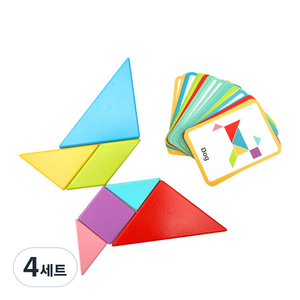 투키토이 탱그램 플레이 39p, 혼합색상, 1인용, 4세트