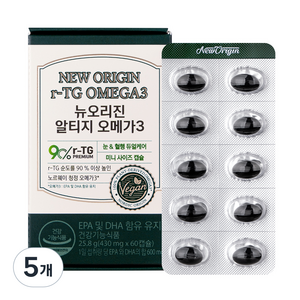 유한건강생활 뉴오리진 알티지 오메가3, 60정, 5개