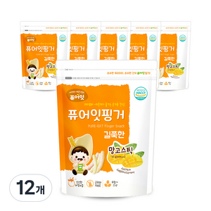 퓨어잇 핑거 길쭉한 망고스틱, 망고, 30g, 12개