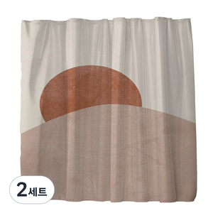 모던오렌지 샤워커튼 TYPE12 180 x 200 cm, 2세트, 오렌지계열