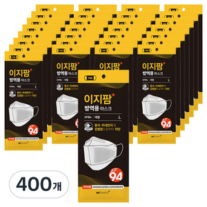 ezPharm 뉴 황사 미세먼지 방역용 마스크 대형 KF94, 1개입, 400개, 흰색