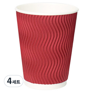 칼라컵 3중 단열 웨이브 종이컵 와인 300ml, 250개입, 4세트