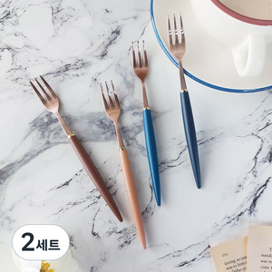 보겐 에펠 티포크 로즈골드 D 4종 세트, 2세트, 초코, 카라멜, 블루, 네이비