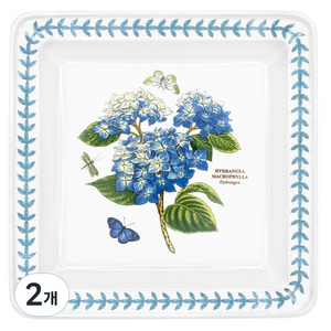 포트메리온 보타닉가든 메도우 사각 샐러드 접시 23.3cm x 2.8cm, 랜덤발송, 2개