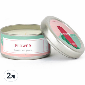 PRESH 소이 캔들 향초 스몰, PLOWER flowers and peach, 2개, 60g