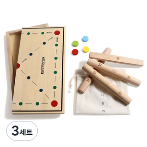 토도리브로 다함께 원목 윷놀이 세트, 혼합색상, 3세트