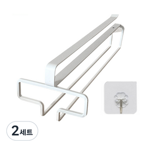 쇼핑죠이 고급 와인 거치대 + 고리, 화이트, 2세트