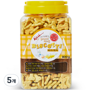 비스코티 강아지 비스켓, 혼합맛(밀크/치즈), 800g, 5개
