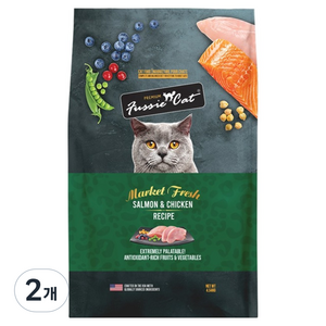 퍼시캣 전연령 연어 앤 치킨 레시피 건식사료, 닭+연어, 4.54kg, 2개