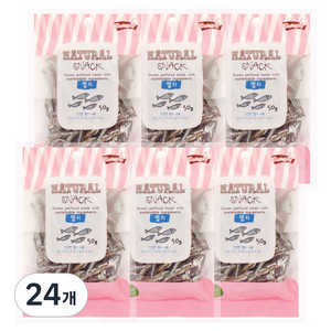 굿데이 네츄럴 스낵 고양이 간식, 멸치, 50g, 24개