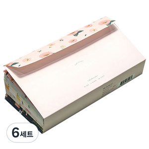 핑크풋 6000 꽃길 편지 봉투세트, 혼합색상, 336개