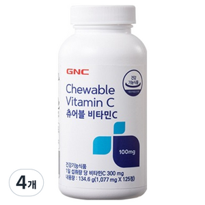 GNC 츄어블 비타민C 134.6g, 125정, 4개