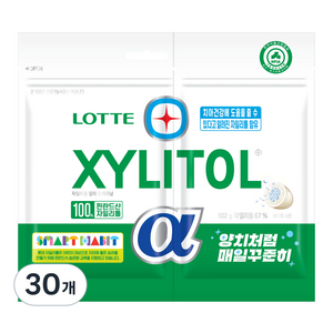 롯데자일리톨 알파 오리지날 껌 리필, 102g, 30개