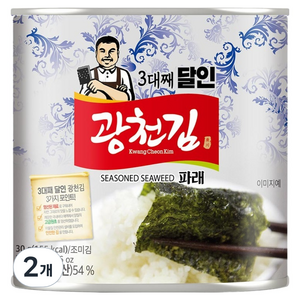 광천김 3대째 달인 파래 캔김, 30g, 2개