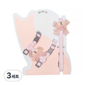 카르노코리아 코끼리 리본포인트 하네스 세트 M, 핑크, 3세트