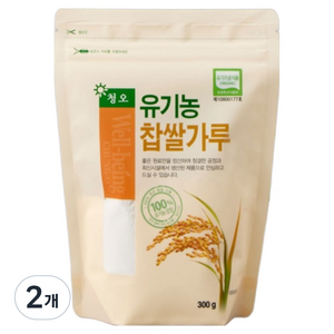 청오건강 유기농 찹쌀가루, 300g, 2개