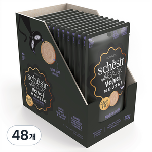 스케지어 성묘용 쉐지애 애프터다크 벨벳무스 닭&오리 고양이 주식 파우치, 닭, 80g, 48개
