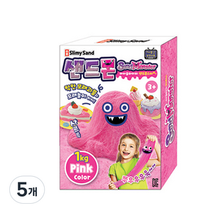 아이윌컴퍼니 아이펀 샌드몬 모래클레이, 핑크, 1kg, 5개