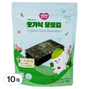 또또맘 유기농 무가미 오가닉 어린이 또또김, 10개, 20g, 김