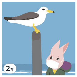 모모픽스페인팅 DIY 유화그리기 25 x 25 cm, 갈매기와눈싸움(B37), 2개