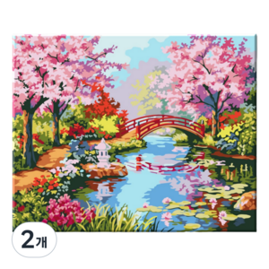 모모픽스페인팅 DIY명화그리기 40 x 50 cm, J60 오리엔탈 가든, 2개