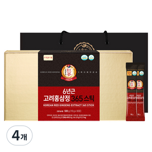 정원삼 6년근 고려홍삼정 365스틱 50p, 500g, 4개
