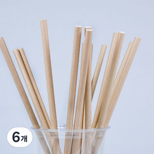 대성산업 개별 크라프트 종이 스트로우 7 x 250 mm, 6개, 250개입