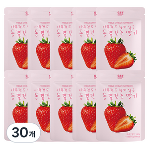 착즙하는남자 아무것도 넣지않은 동결건조 딸기칩, 30개, 13g