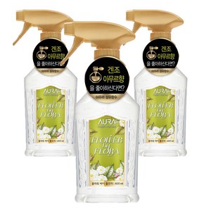 아우라 섬유탈취제, 플라워바이플로라, 400ml, 3개