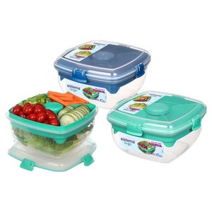 Sistema 샐러드 맥스 투고 밀폐용기, 1세트, 1.63L(3P)