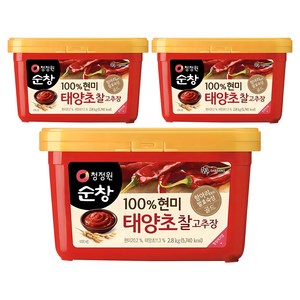 청정원순창 100% 현미 태양초 찰고추장, 2.8kg, 3개