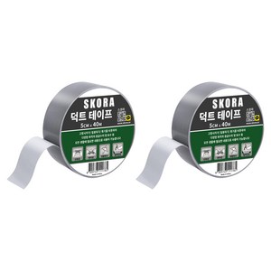 스코라 덕트 테이프 회색 5cm x 40m, 2개