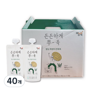짱죽 쌀눈 매생이 전복죽 스파우트형, 140g, 40개