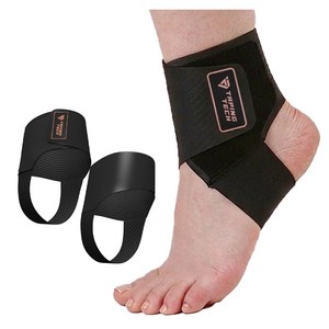 테이핑테크 발목보호대, 블랙, 1세트