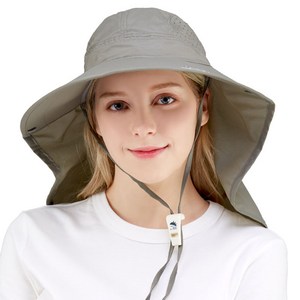썬글레이드 성인용 UV 와이드 아쿠아 플랩캡, 카키, 1개