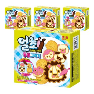 해태제과 얼초 놀이 앤 창의력 동물 그리기 세트, 단품, 4개