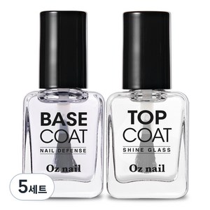 오즈네일 매니큐어 네일 기초 탄탄 2종 세트, 5세트, 베이스 코트 8ml + 탑 코트 8ml