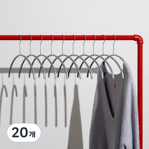 마와 논슬립 옷걸이 이코노믹 40P 라운드, 펄실버, 20개