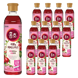 청정원 홍초 저당 석류 앤 히비스커스, 900ml, 12개