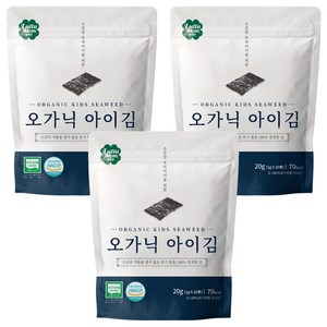 룰루맘 오가닉 아이김 20봉, 김맛, 20g, 3개