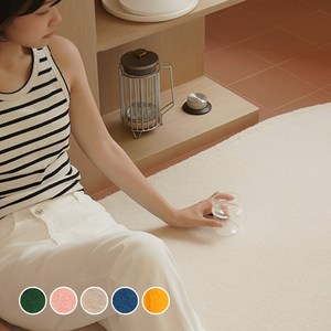 브로브로 TINTU 컬러풀 극세사 타원형 미니 대형 거실 러그 매트