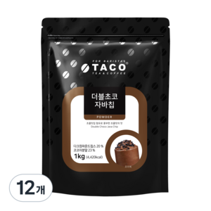 타코 더블초코 자바칩 프라페 믹스 파우더, 1kg, 1개입, 12개