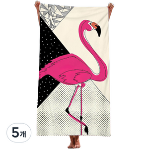 소니오 플라밍고 마이크로 화이버 비치타월 90 x 180 cm, TYPE17, 5개