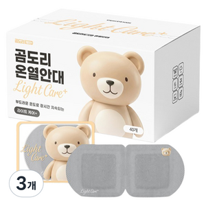 곰도리 라이트 케어 플러스 온열안대 무향, 40개입, 3개