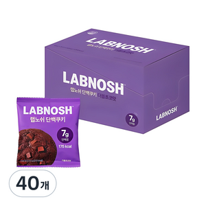 랩노쉬 단백쿠키 더블초코맛, 40g, 40개